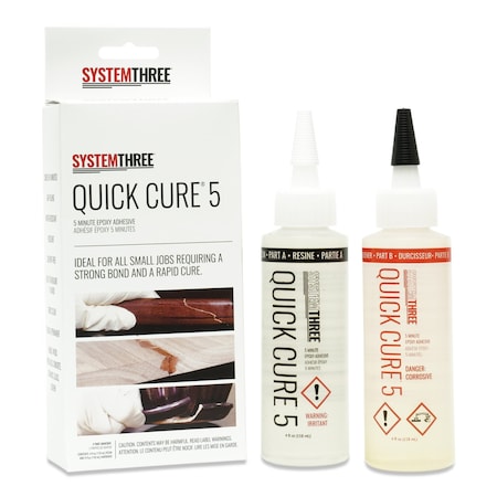 System Three Resins Quick Cure 5 Epoxy Adhesive, 1/2 Pint Kit 1000K10